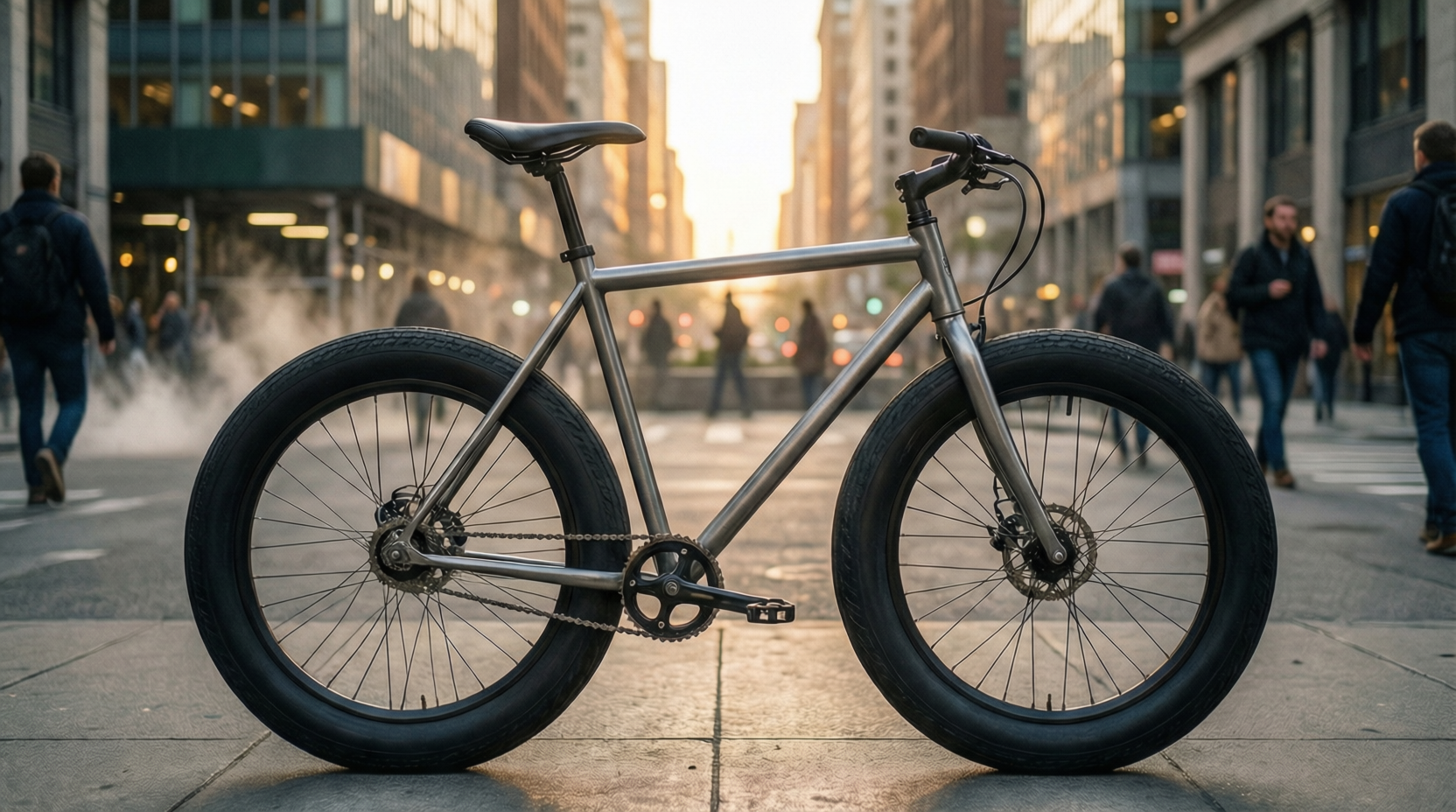 Person riding a Beaters Bike in the city
