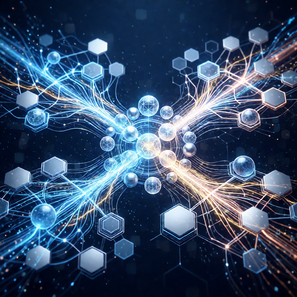 A visual representation of the balanced technology ecosystem, showing open source and proprietary solutions working together.